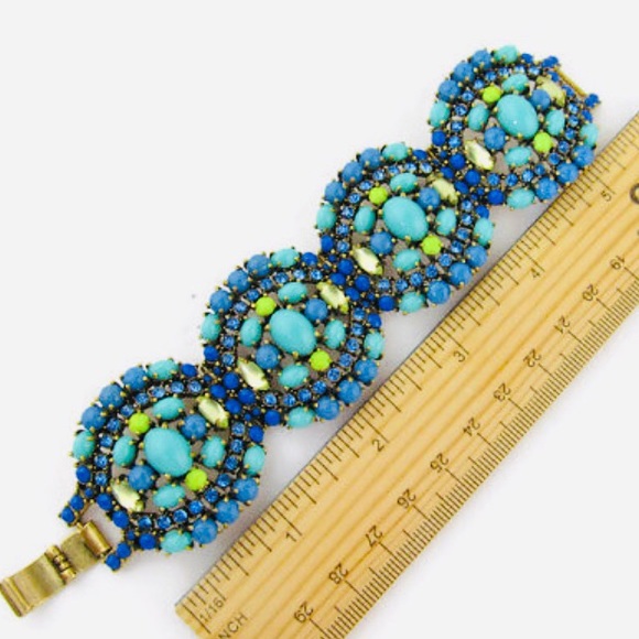 :: S&D💙🎋SeaGoddess BlueGreen Statement Bracelet - Picture 7 of 8